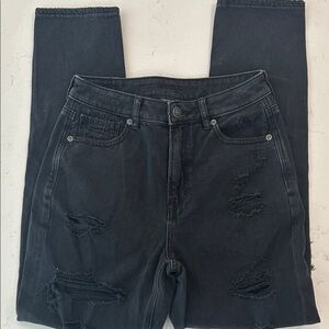 American Eagle Outfitters Women's Black Ripped Skinny Jeans